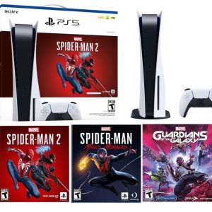 NEW Sony PS5 Disc Console Spider-Man 2 Marvel 3-Game Ps Bundle